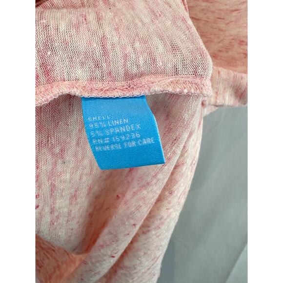 J. MCLAUGHLIN Lightweight Slub Linen Knit Tee Shirt V Neck Short Sleeve Pink XL - Picture 6 of 7